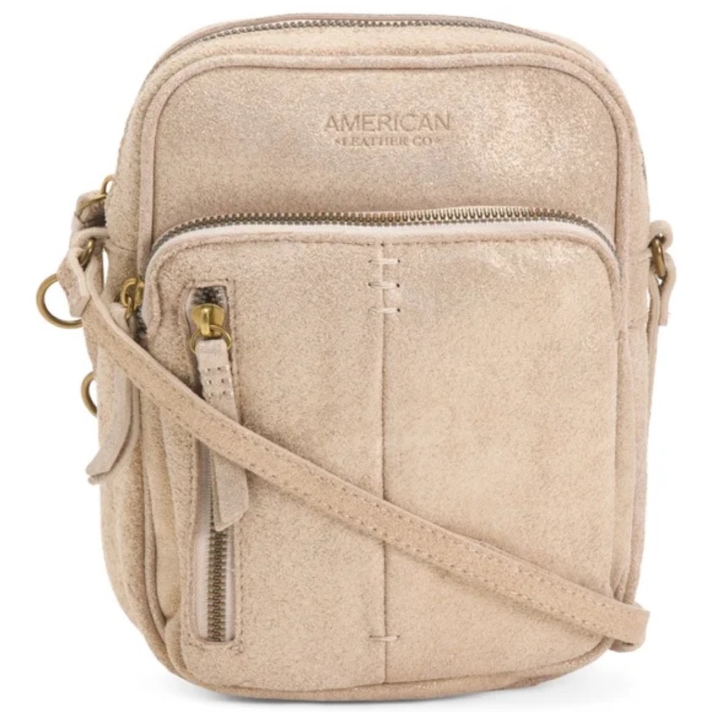 American Leather Co. Stone Shimmer Sparkle crossbody bag